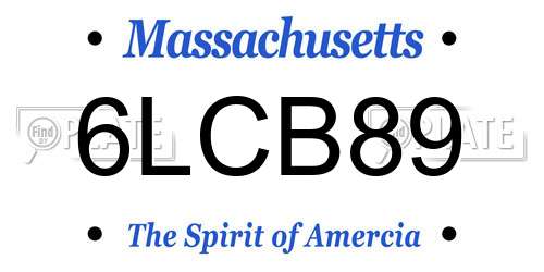 6LCB89 Massachusetts License Plate