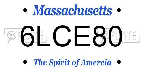 6LCE80 Massachusetts License Plate