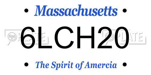 6LCH20 Massachusetts License Plate