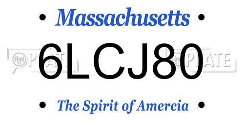 6LCJ80 Massachusetts License Plate