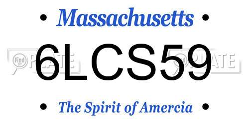 6LCS59 Massachusetts License Plate