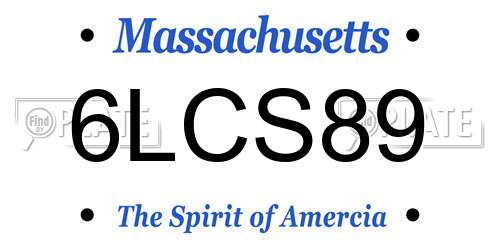 6LCS89 Massachusetts License Plate