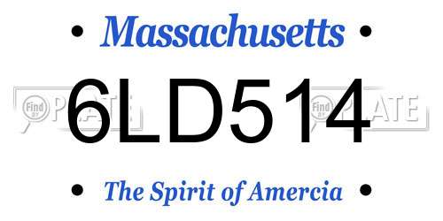 6LD514 Massachusetts License Plate