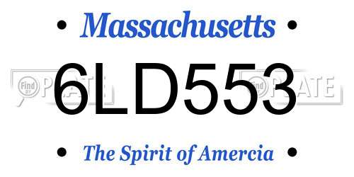 6LD553 Massachusetts License Plate