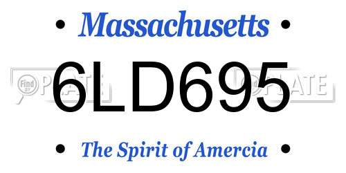 6LD695 Massachusetts License Plate