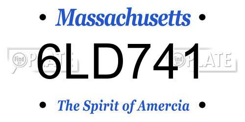 6LD741 Massachusetts License Plate