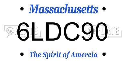 6LDC90 Massachusetts License Plate