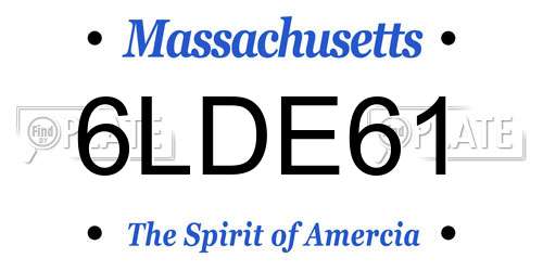 6LDE61 Massachusetts License Plate