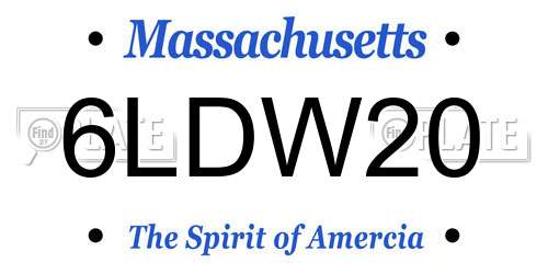 6LDW20 Massachusetts License Plate