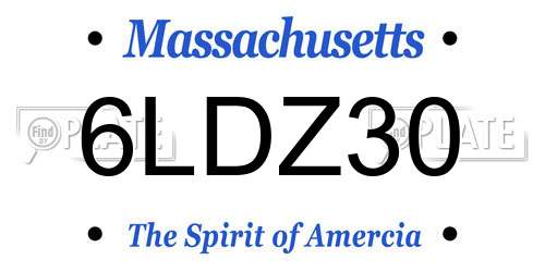 6LDZ30 Massachusetts License Plate
