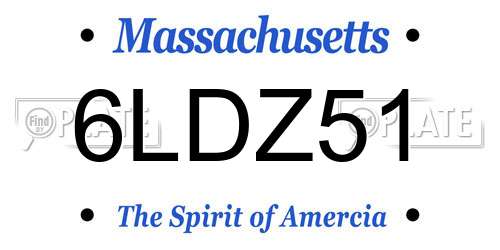 6LDZ51 Massachusetts License Plate