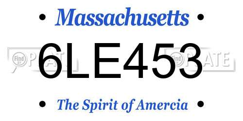 6LE453 Massachusetts License Plate