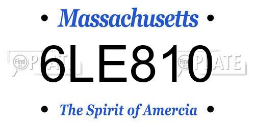 6LE810 Massachusetts License Plate
