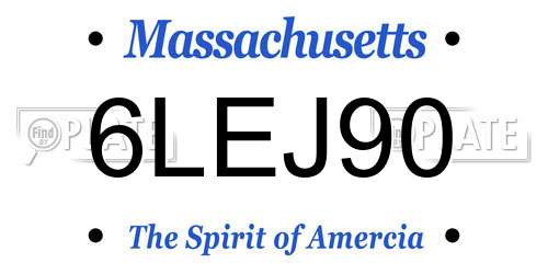 6LEJ90 Massachusetts License Plate