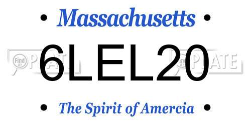 6LEL20 Massachusetts License Plate