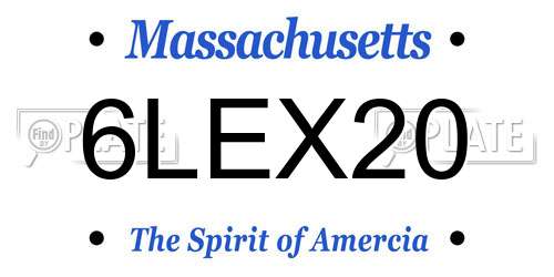 6LEX20 Massachusetts License Plate