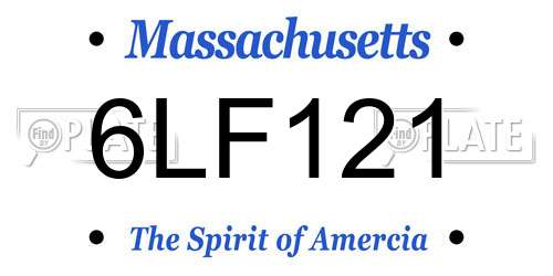 6LF121 Massachusetts License Plate