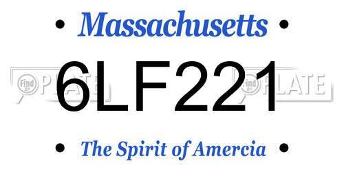 6LF221 Massachusetts License Plate