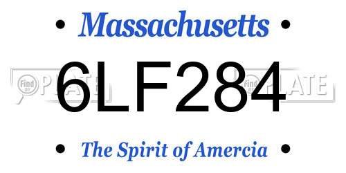 6LF284 Massachusetts License Plate