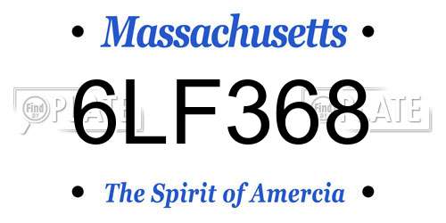 6LF368 Massachusetts License Plate