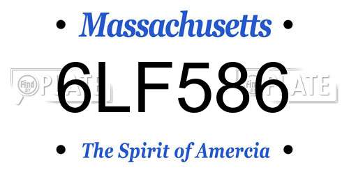 6LF586 Massachusetts License Plate
