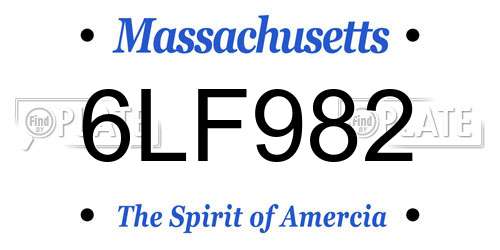 6LF982 Massachusetts License Plate