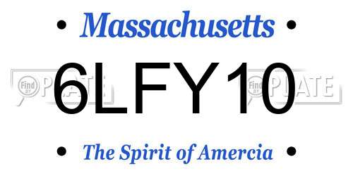 6LFY10 Massachusetts License Plate