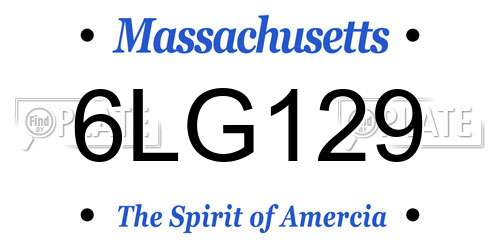 6LG129 Massachusetts License Plate