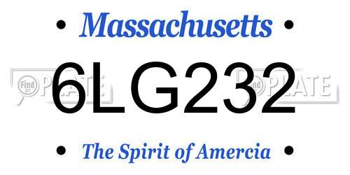 6LG232 Massachusetts License Plate