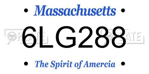 6LG288 Massachusetts License Plate