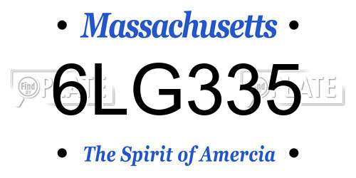 6LG335 Massachusetts License Plate