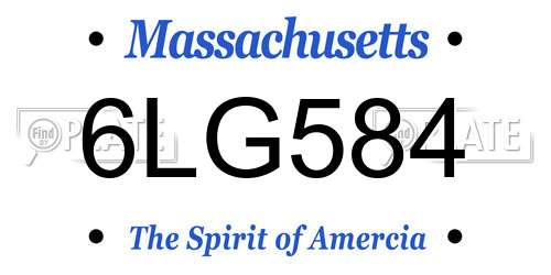 6LG584 Massachusetts License Plate