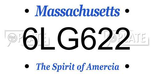 6LG622 Massachusetts License Plate
