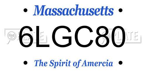 6LGC80 Massachusetts License Plate