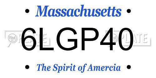 6LGP40 Massachusetts License Plate