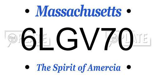 6LGV70 Massachusetts License Plate