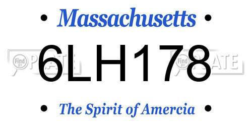 6LH178 Massachusetts License Plate