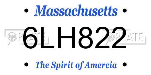 6LH822 Massachusetts License Plate