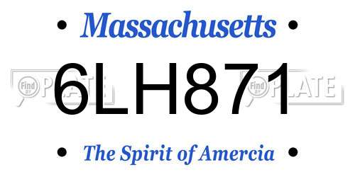 6LH871 Massachusetts License Plate