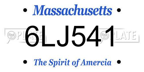 6LJ541 Massachusetts License Plate