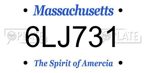 6LJ731 Massachusetts License Plate