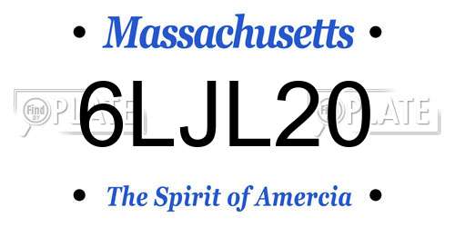 6LJL20 Massachusetts License Plate