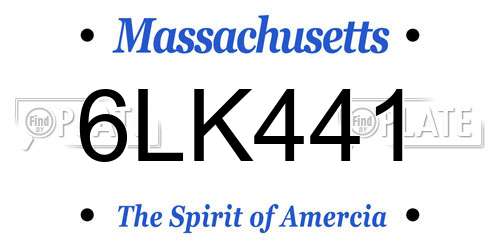 6LK441 Massachusetts License Plate