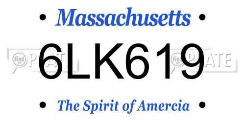 6LK619 Massachusetts License Plate