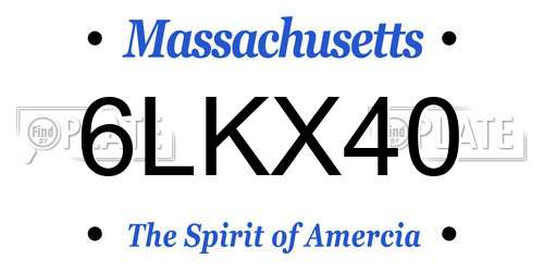 6LKX40 Massachusetts License Plate