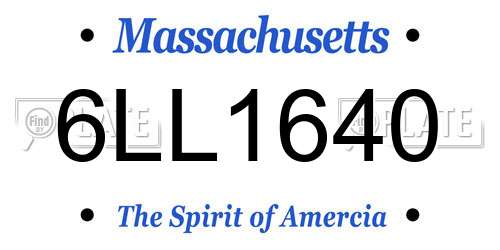 6LL1640 Massachusetts License Plate