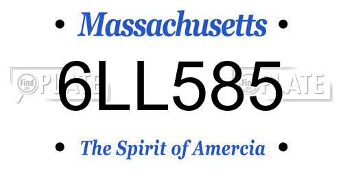6LL585 Massachusetts License Plate