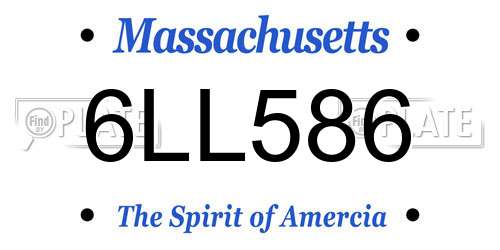 6LL586 Massachusetts License Plate
