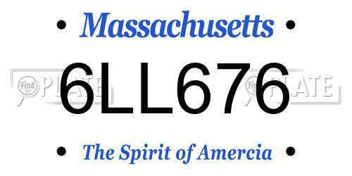 6LL676 Massachusetts License Plate
