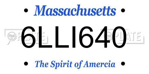 6LLI640 Massachusetts License Plate